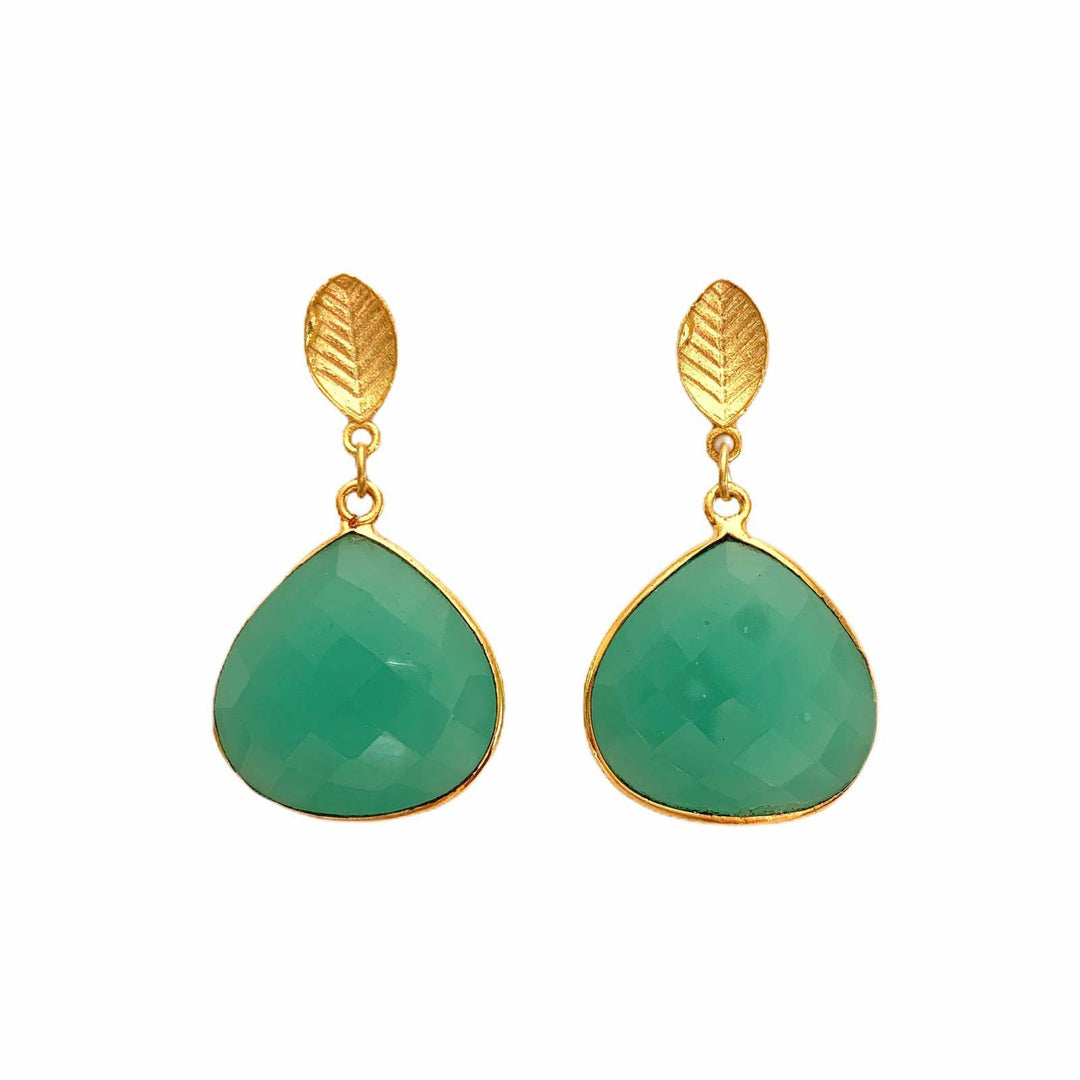 Pendientes con piedras Amanda Aguamarina - Mestiza Joyas