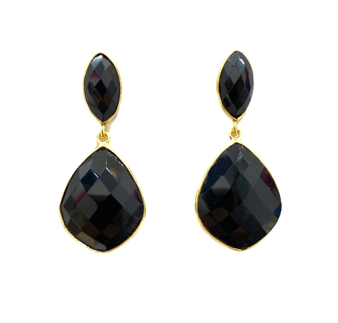 Pendientes con piedras Anastasia Negro - Mestiza Joyas