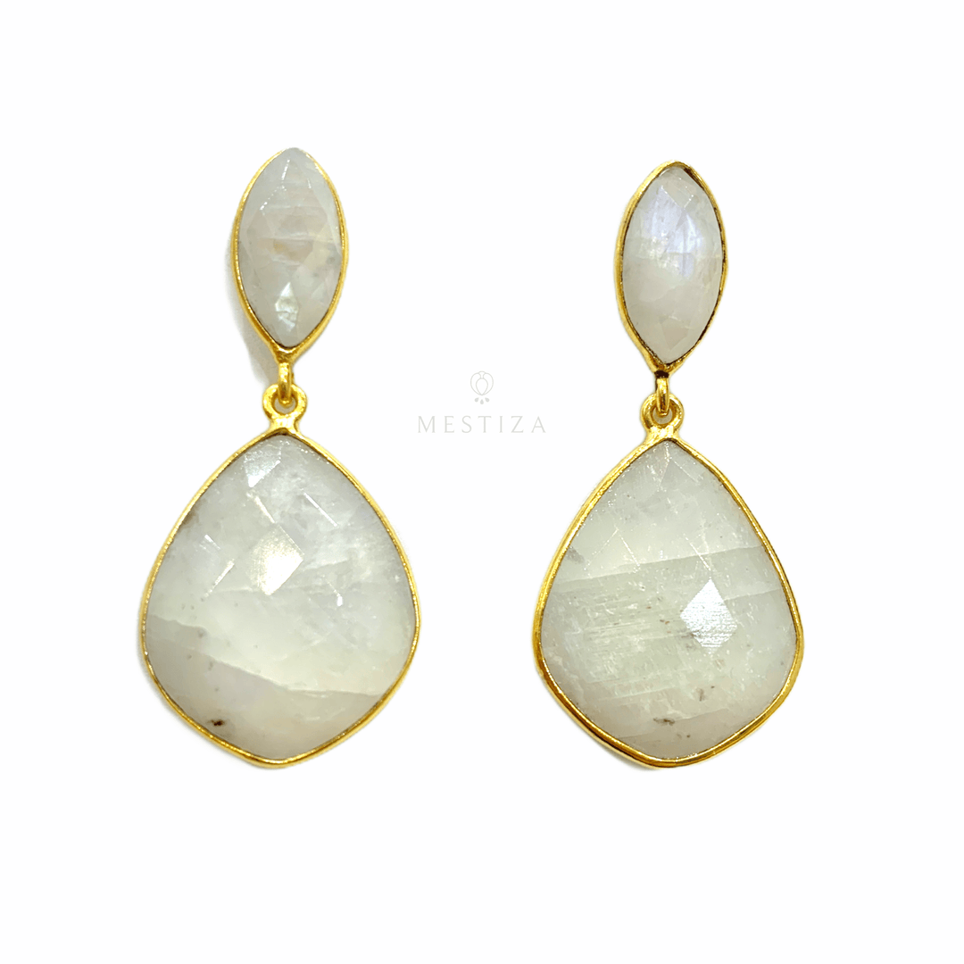 Pendientes con piedras Anastasia Piedra de luna - Mestiza Joyas