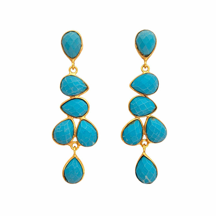 Pendientes piedras Narciso Turquesa - Mestiza Joyas