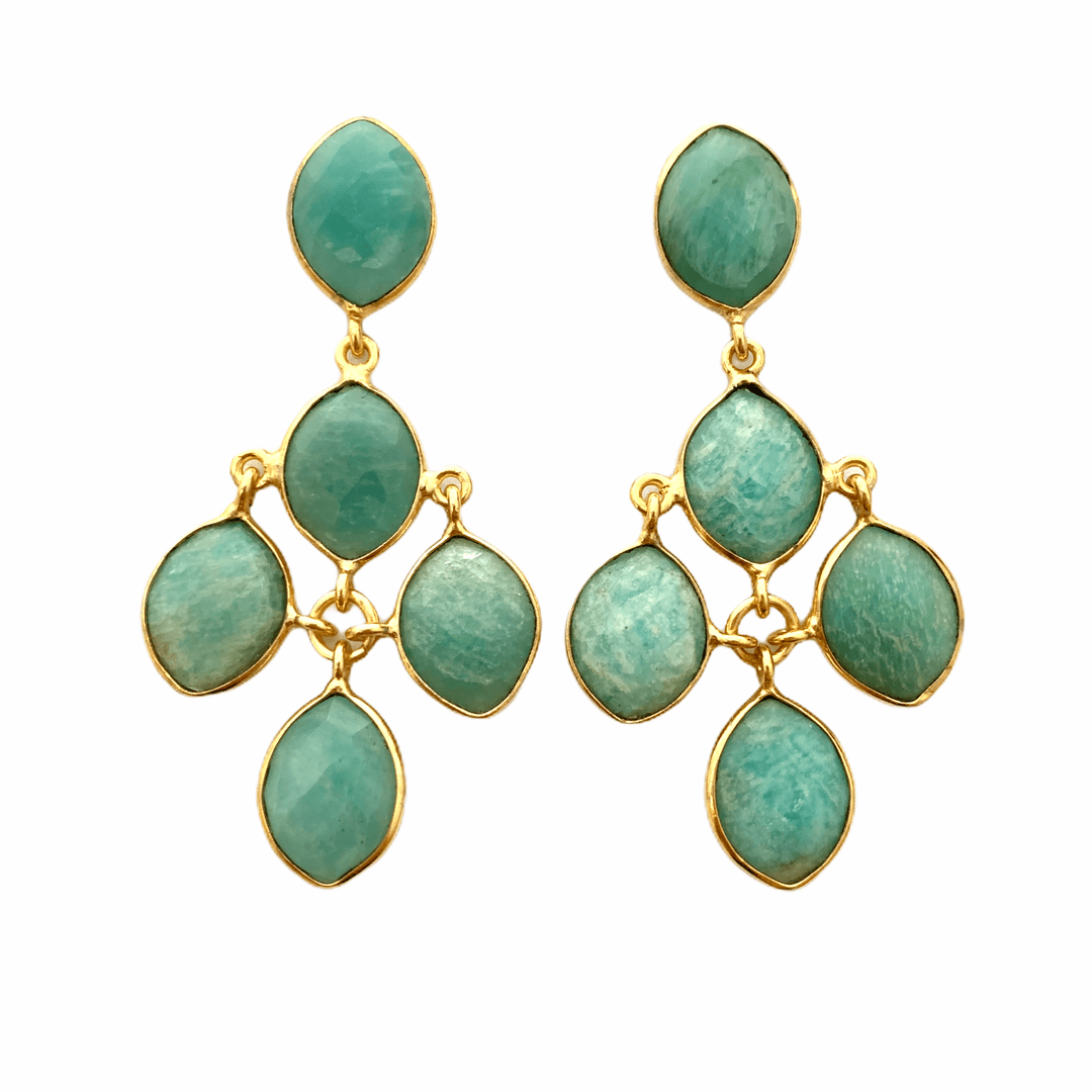 Pendientes Verona Amazonita - Mestiza Joyas