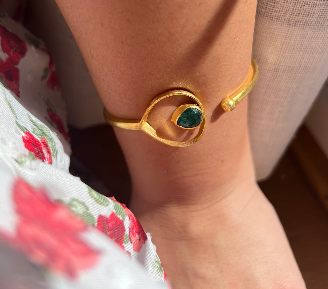 Pulsera con piedras Aba Verde - Mestiza Joyas