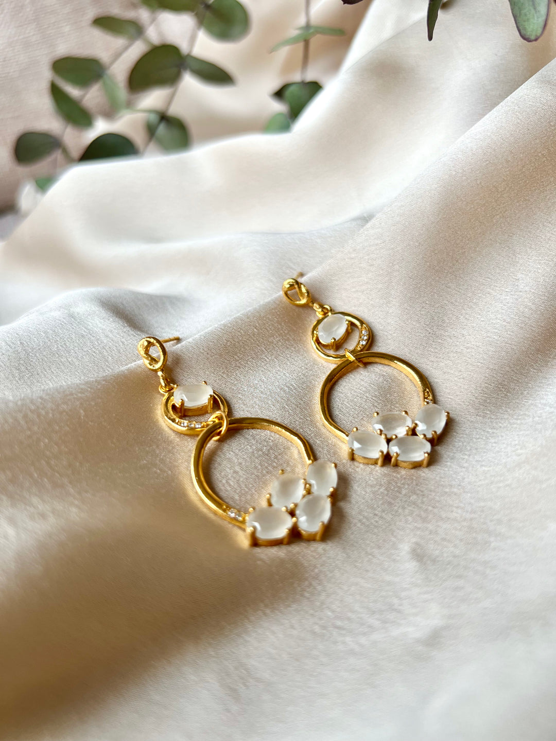 Pendientes piedras Gala Blanco - Mestiza Joyas