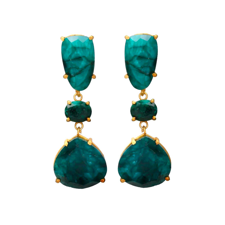 Earrings with Marel Aquamarine, Pink and Lilac stones