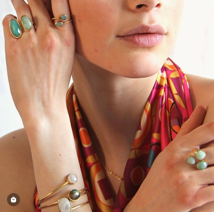 Bague avec des pierres Amazonite Soul