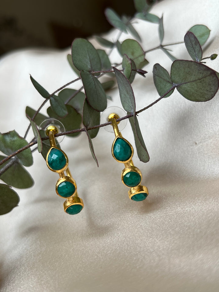 Pendientes piedras Mónaco Esmeralda - Mestiza Joyas