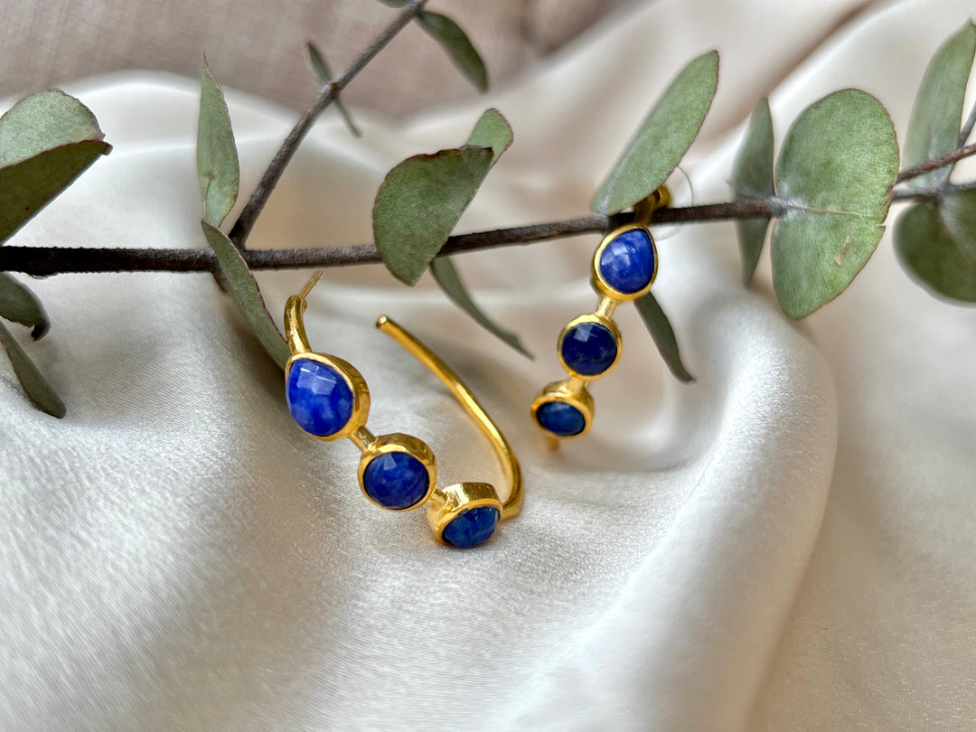 Pendientes piedras Mónaco Zafiro - Mestiza Joyas