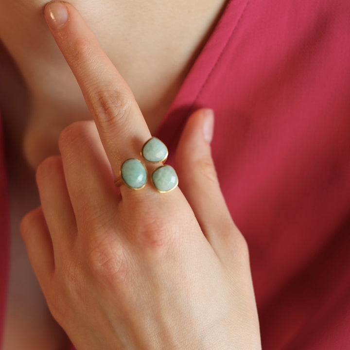 Bague avec des pierres Amazonite Soul