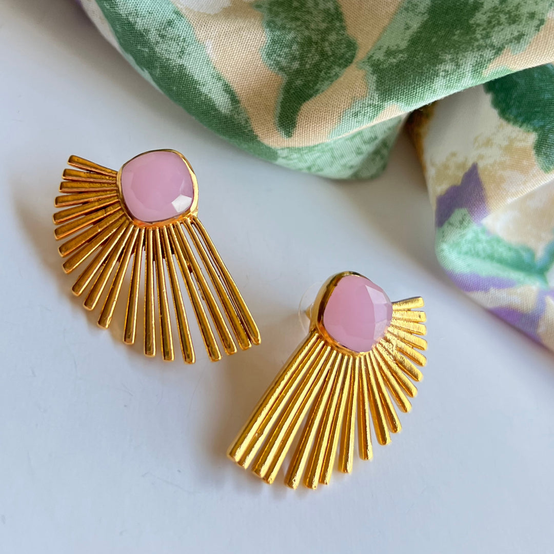 Pendientes con piedras Stella Rosa - Mestiza Joyas