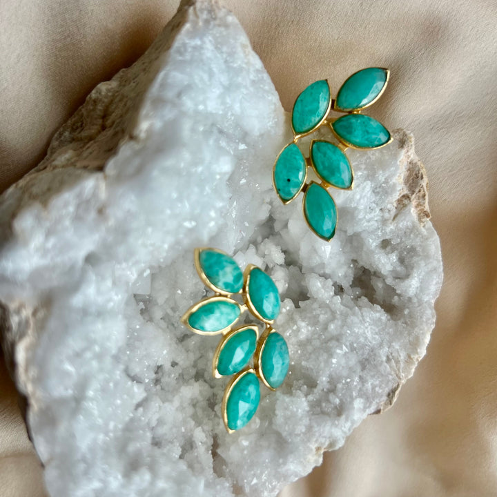 Sofia Emerald stone earrings