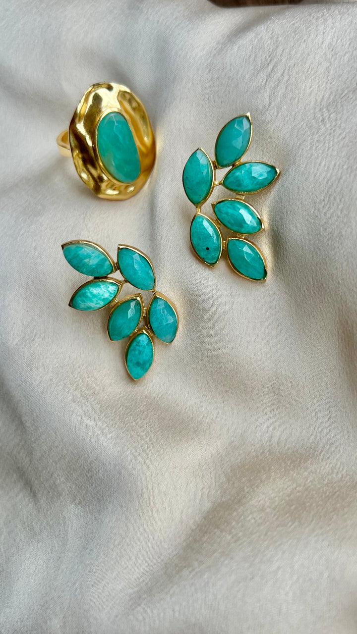 Sofia Emerald stone earrings