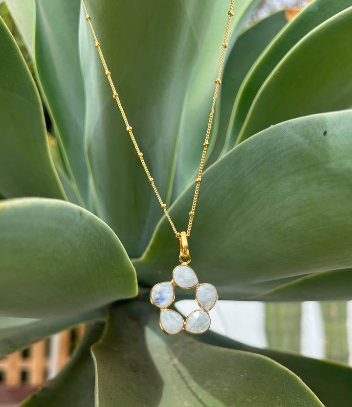 Necklace with stones 5 Multicolored Drops