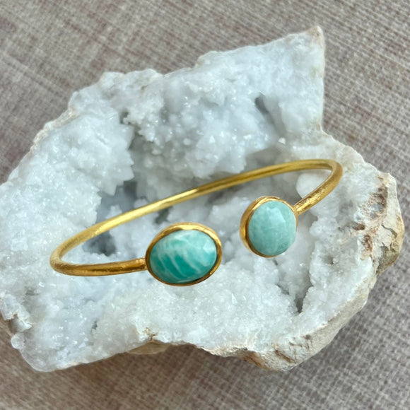 Brazalete con piedras Yangón Amazonita