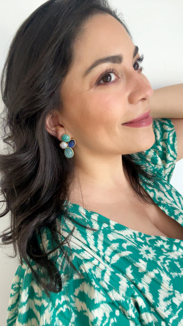 Orecchini con Labradorite Ortensia e pietre di Luna