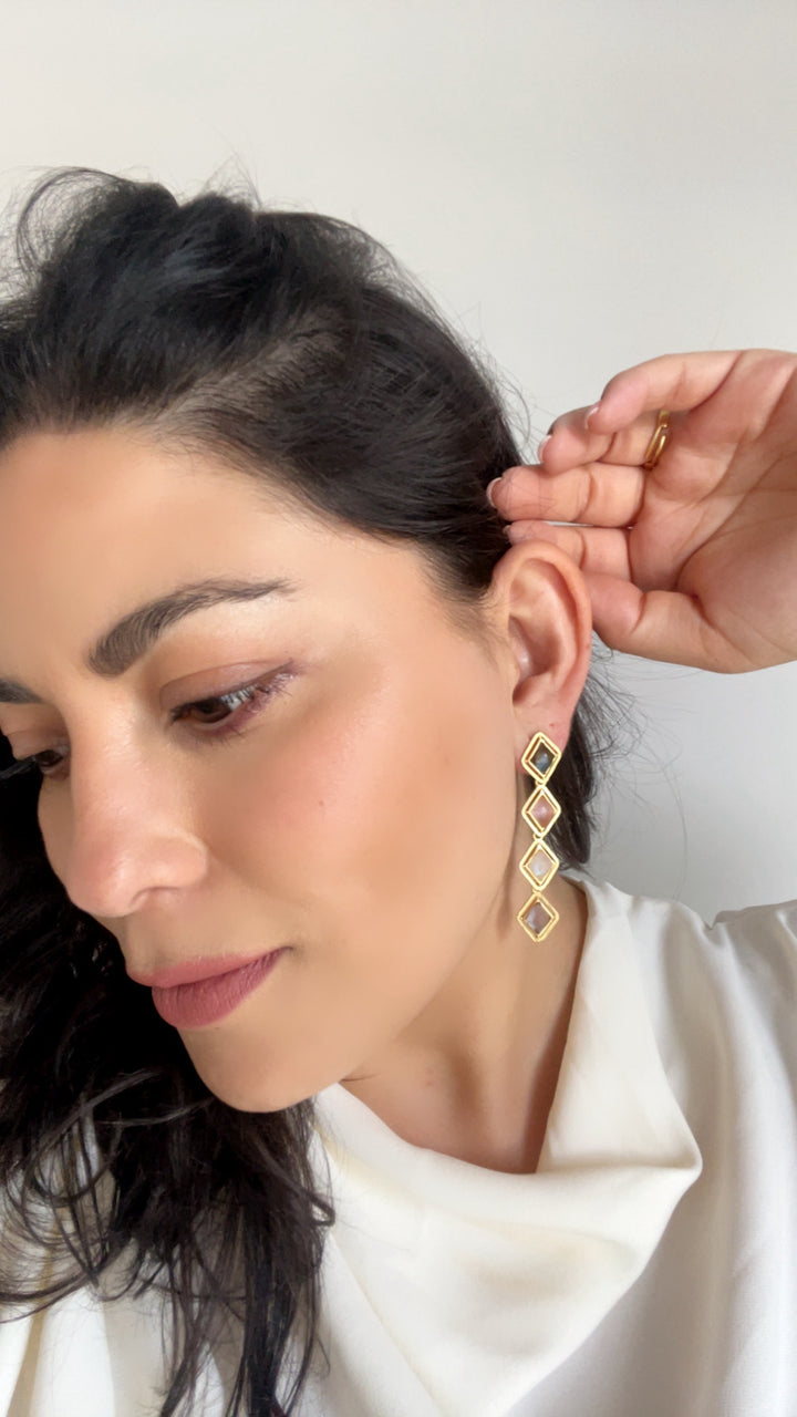 Orecchini con Labradorite Ortensia e pietre di Luna
