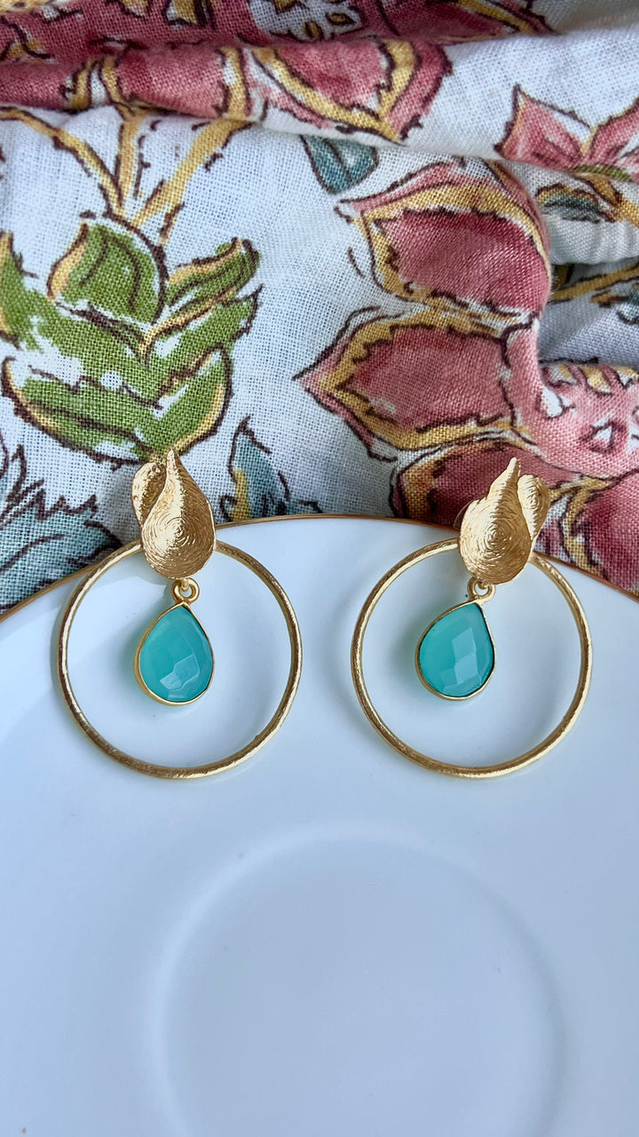 Earrings with Budapest Aquamarine stones