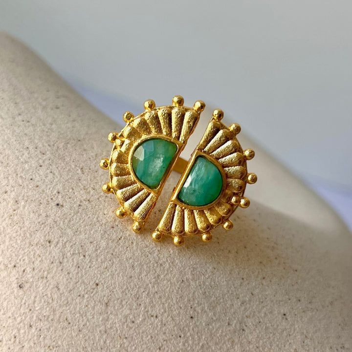 Anillo con piedras Lorette Amazonita