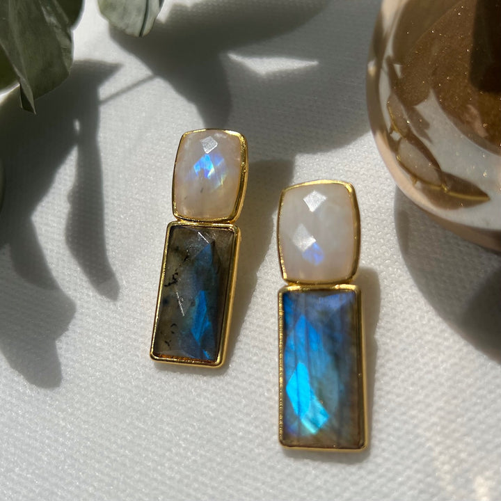 Orecchini con Labradorite Ortensia e pietre di Luna