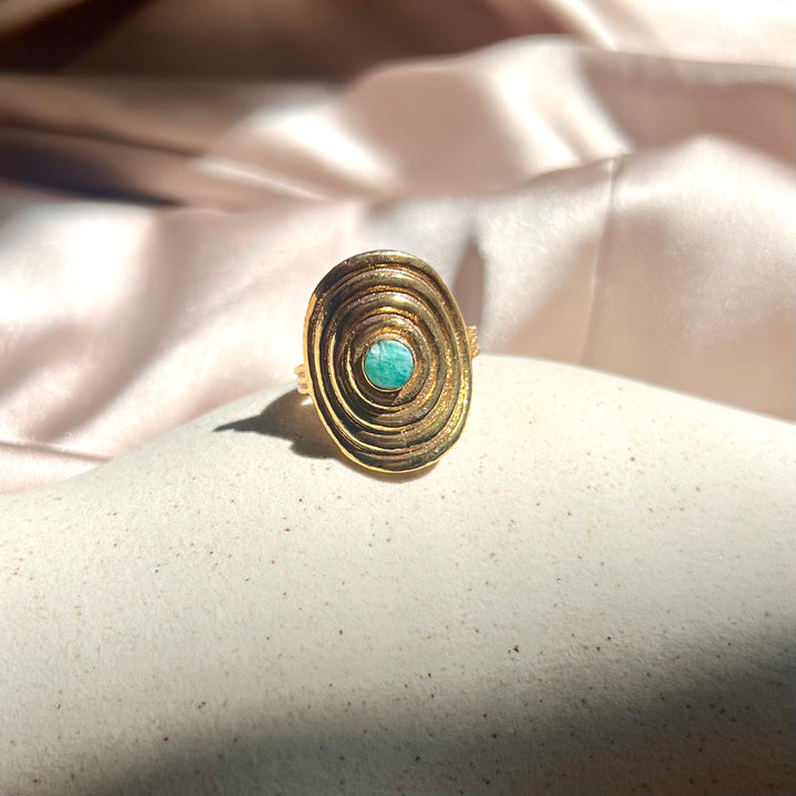 Anillo con piedras Lilianne Amazonita