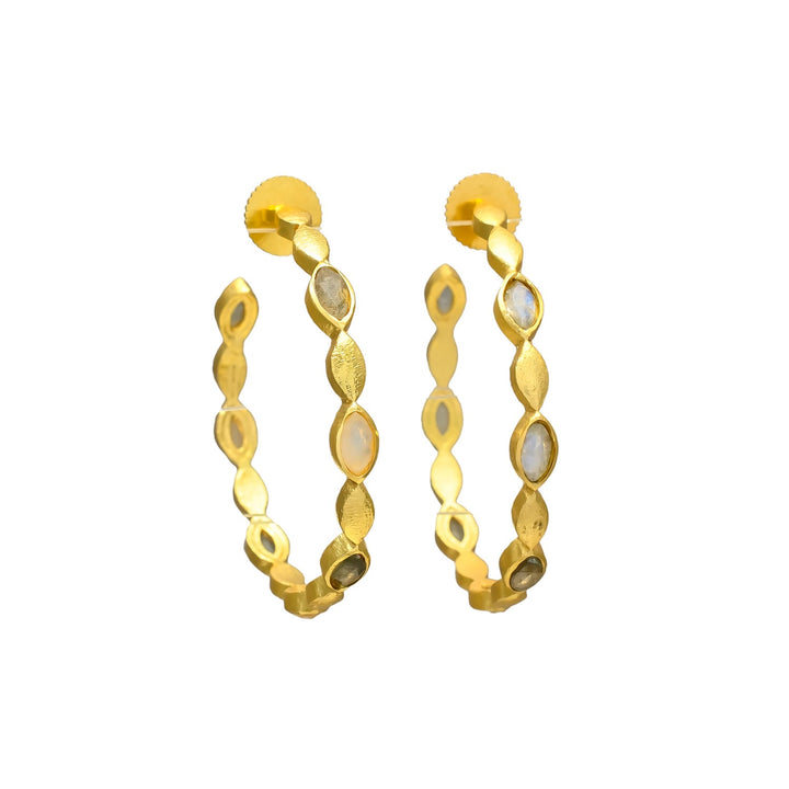 Pendientes con piedras Giselle Labradorita y Luna