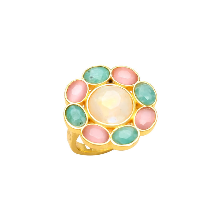 Anillo con piedras Carol Amazonita, Rosa y Luna