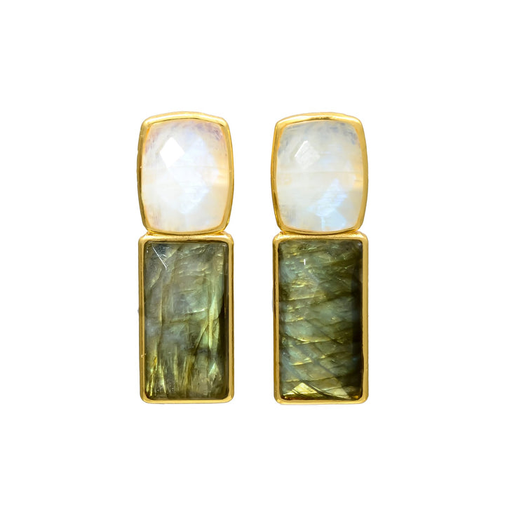 Orecchini con Labradorite Ortensia e pietre di Luna