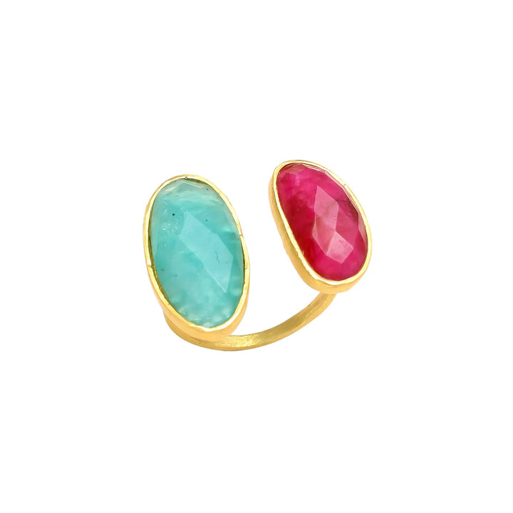 Anillo con piedras Allegra Amazonita y Granate