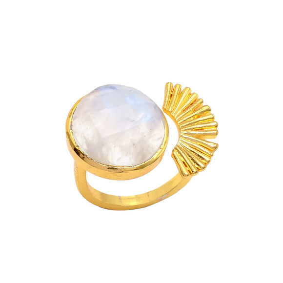 Anillo con piedras Sol Piedra de Luna