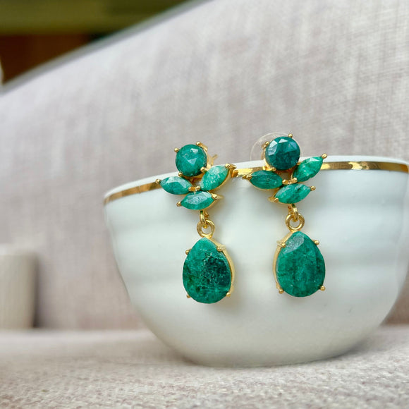 Pendientes con piedras Tulipán Verde