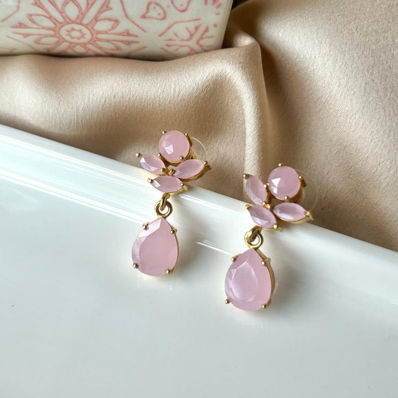 Pendientes con piedras Tulipán Rosa