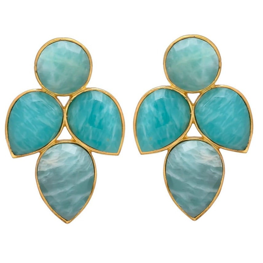 Aquamarine Hortensia stone earrings