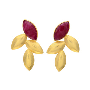 Pendientes con piedras Marieta Granate - Mestiza Joyas