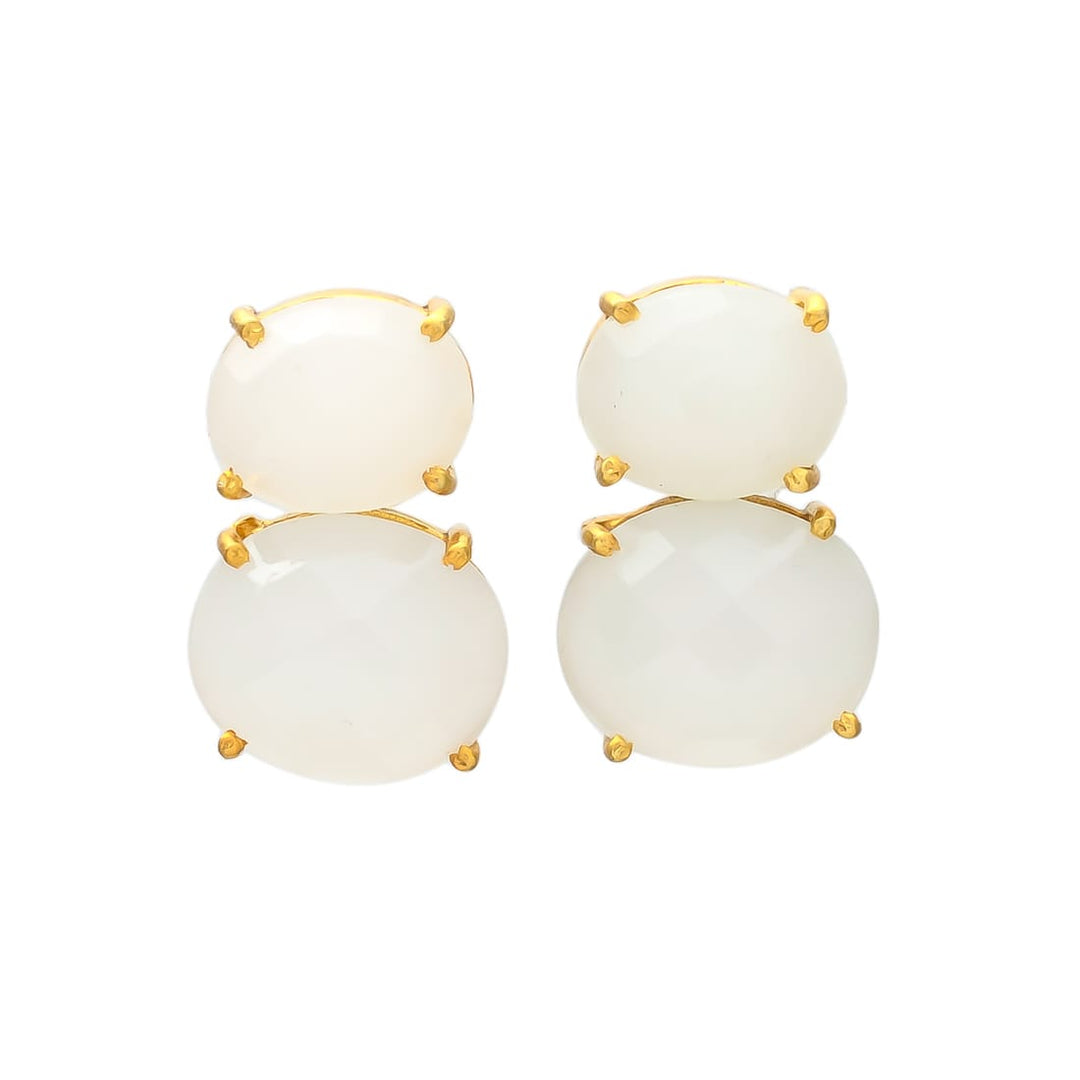 Pendientes con piedras Velero Blanco - Mestiza Joyas