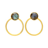 Pendientes con piedras Bali Grande Labradorita - Mestiza Joyas