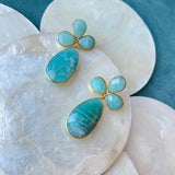 Pendientes con piedras Trébol Amazonita