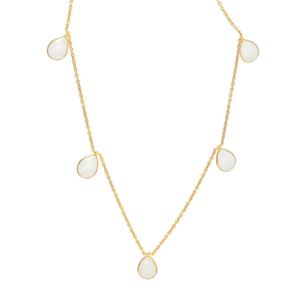 Collar con piedras 5 Gotas Piedra Luna - Mestiza Joyas