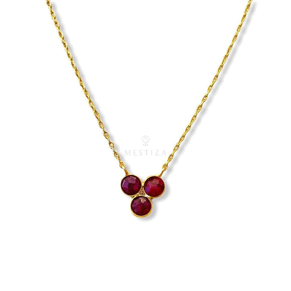 Collar con piedras Veracruz Granate - Mestiza Joyas