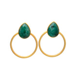 Pendientes con piedras Bali Gota Verde - Mestiza Joyas