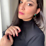 Pendientes con piedras Bali Gota Verde - Mestiza Joyas