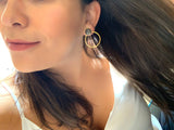 Pendientes con piedras Bali Grande Labradorita - Mestiza Joyas
