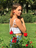 Pendientes con piedras Begonia Labradorita, Fucsia y Piedra de Luna - Mestiza Joyas