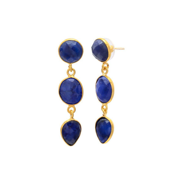 Pendientes con piedras Estocolmo Azul - Mestiza Joyas