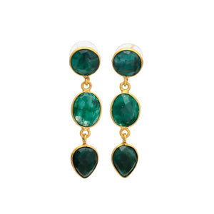Pendientes con piedras Estocolmo Verde - Mestiza Joyas