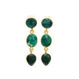 Pendientes con piedras Estocolmo Verde - Mestiza Joyas
