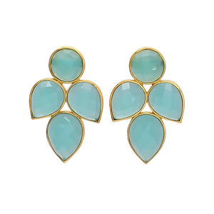 Pendientes con piedras Hortensia Aguamarina - Mestiza Joyas