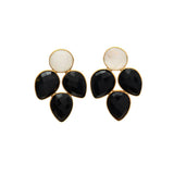 Pendientes con piedras Hortensia Luna y Negro - Mestiza Joyas