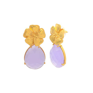 Pendientes con piedras Lirio Lila - Mestiza Joyas