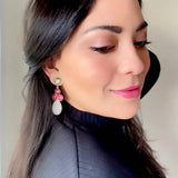 Pendientes con piedras Liz Luna, Amazonita y Zafiro - Mestiza Joyas
