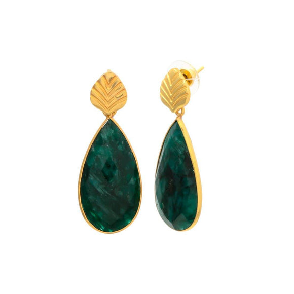 Pendientes con piedras London Esmeralda - Mestiza Joyas