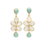 Pendientes con piedras Madrid Amazonita Y Piedra Luna - Mestiza Joyas